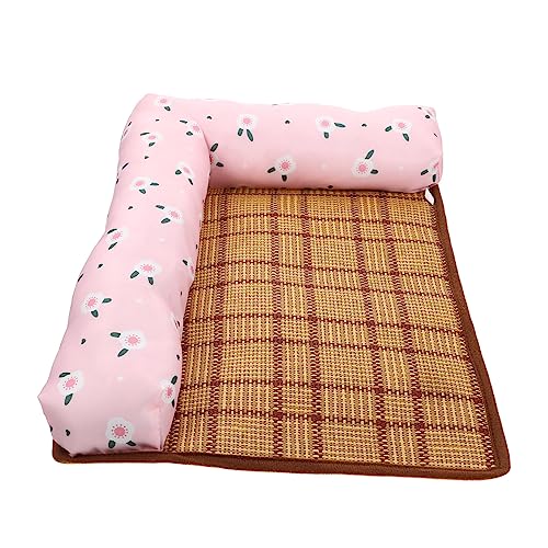 ifundom Sommermatte Hundeunterlagen Bett Klein Haustiere Kühldecke Für Hunde Hundekühlmatte Groß Mit Kühlmatte Für Hund Kühlung Kissen Kühlende Hundematte Cool Hund Kühlmatte Rot Rattan von ifundom