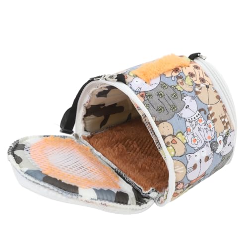 ifundom Tragbare Hamster Tragetasche mit Schultergurt Weiche Atmungsaktive Kleintier Tasche für Hamster Meerschweinchen Chinchilla Eichhörnchen Igel und Kleine Haustiere Komfortabel und von ifundom