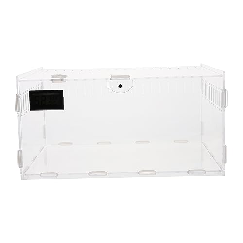 ifundom Transparente Reptilienzuchtbox mit Temperatur und Hygrometer Reptilien Terrarium für Spinnen Schlangen Geckos Futterbox für Haustiere Sicher ifundom Transparente Reptilienzuchtbox mit Temperatur und Hygrometer Reptilien Terrarium für Spinnen Schlangen Geckos Futterbox für Haustiere Sicher von ifundom