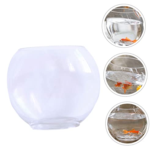 ifundom Transparenter Betta Aquarium Desktop Fischbecken Ovaler Mini Goldfisch Tank Für Zuhause Büro Garten Kleine Tischdeko Langlebiges Aquarium von ifundom