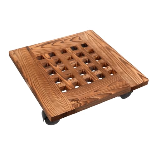 ifundom Universal Wheel Blumentopf Basis Anlage Tabletts Für Hauspflanze Drinnen Steht Beweglich Rad Rollen Groß Auf Rädern Rollbare Pflanzenständer Mit Rädern Gestell Light Brown Holz von ifundom