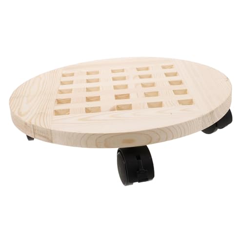 ifundom Universal Wheel Blumentopf Basis Sukkulententöpfe Stehen Rollbare Pflanzenständer Mit Rädern Pflanzmaschine Pflanzenwagen Mit Rädern Anlage Drinnen Steht Pflanzschale Beige Holz von ifundom