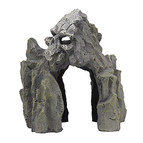 ifundom Vermeiden Sie Den Rockery Dekoration Drinnen Fischtankberg Fischtank Dekore Fischversteck Zubehör Für Fischaquarien Geländeaquarium Aquarienversteckfelsen Form Skelett Harz Grau von ifundom