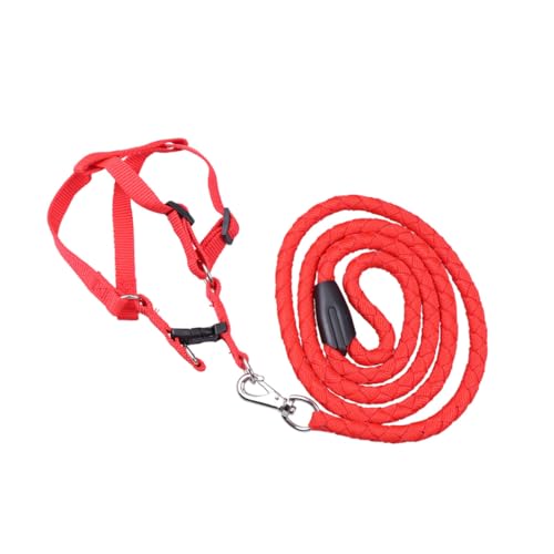 ifundom Verstellbares Hundegeschirr mit Robustem Nylon Zuggurt Leuchtend Rotes Outdoor Brustgeschirr Komfortabler Verstellbarer Gurt für Große Hunde Sicherer Hundetraktionsriemen für von ifundom