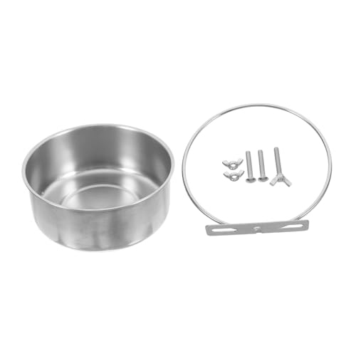 ifundom Vogelfutterhalter Aus Edelstahl Mit Klemmhalter Hängeschale Für Papageien Und Vögel Geeignet Als Futternapf Und Wasserbehälter Rutschfester Boden Mühelose Reinigung Für von ifundom