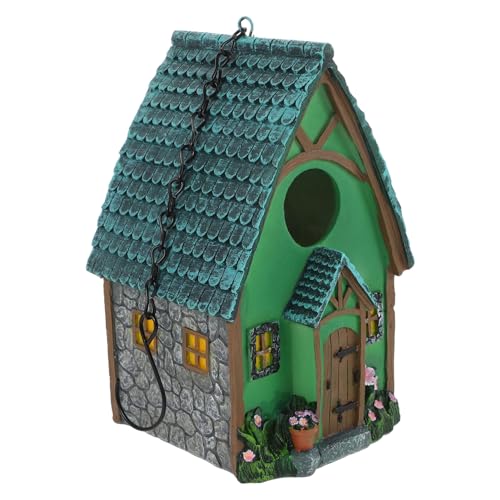 ifundom Vogelhaus aus Harz Hängendes Vogelhaus für Garten Dekoratives Nisthaus für Außenbereiche für Wildvögel und ifundom Vogelhaus aus Harz Hängendes Vogelhaus für Garten Dekoratives Nisthaus für Außenbereiche für Wildvögel und von ifundom