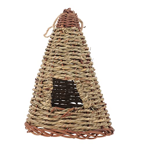ifundom Vogelhaus aus Natürlichem Gras Wetterfestes Hängendes für Garten und Handgefertigtes Langlebiges für Wildvögel und Papageien Einzigartiges Design für Garten Dekoration von ifundom