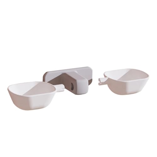 ifundom Wandmontierter Pet Feeder für Katzen Hunde Kaninchen Dual Fütterungsschale aus Robustem Bruchsicherem Praktische Lösung für Wasser und Futterweiß von ifundom