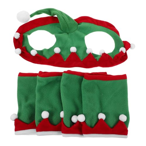 ifundom Weihnachtliches Pferde-kostüm-Set mit Atmungsaktivem Elf-Hut und Beinwickeln Leichter Sommerkomfort Einfache Anwendung für Festliche Paraden und Tierische Cosplay-Dekoration von ifundom