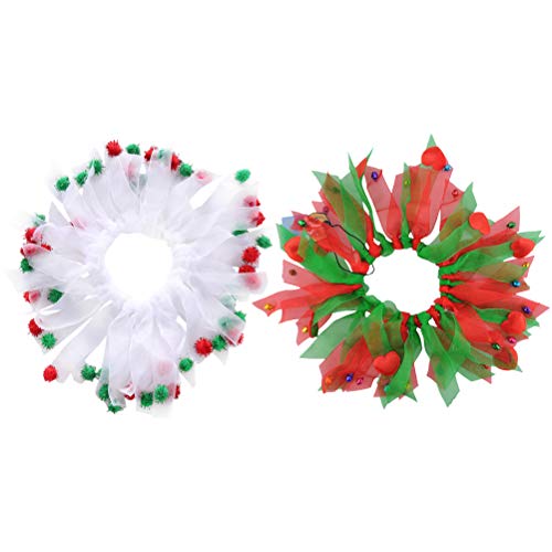 ifundom Weihnachts-Dekoration, 2 Stück, Weihnachts-Halsband für Hunde, dekorativ für Party, Urlaub, Kleid von ifundom