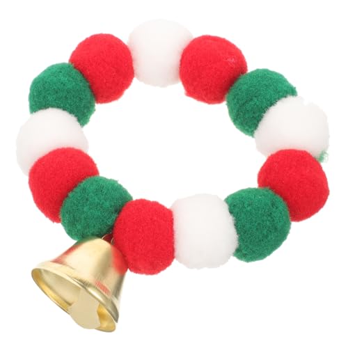 ifundom Weihnachts-Haustierhalsband Pompon-Hundehalsband Mit Glöckchen Plüschball Katzenhalsband Ausgefallene Feiertagshalsbänder Verzierung Für Katzen Hunde Und Welpen von ifundom