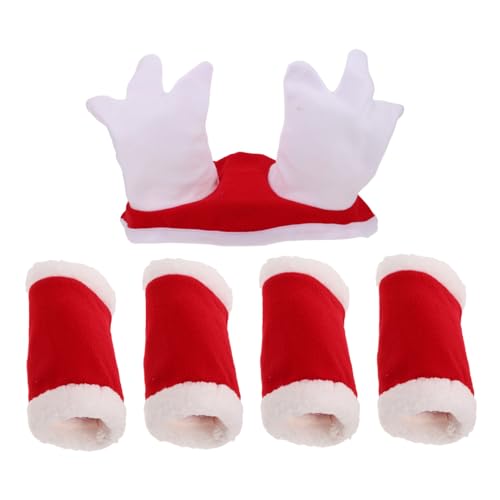 ifundom Weihnachts-pferdekostüm mit Santa-mütze und Beinwickeln Wiederverwendbar Leichtes Angenehmes Material für Parade-Shows Festliche Partys und Tierverkleiden im Winter von ifundom