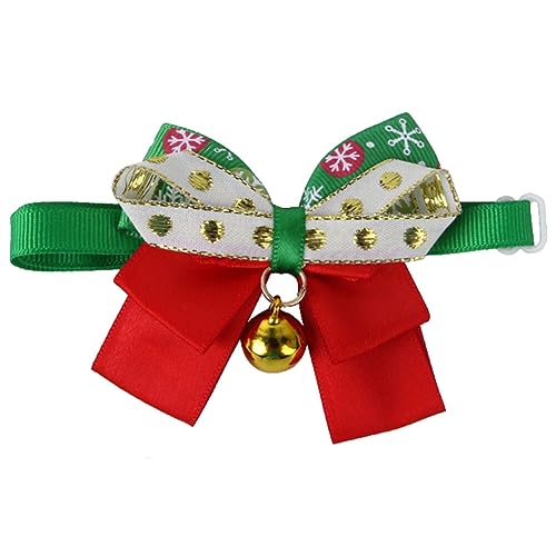 ifundom Weihnachtsfeier-Hundehalsband Mit Glöckchen Rot-Grünes Haustierhalsband Weihnachts-Hundekostüm Weihnachts-Haustierkostüm-Outfit von ifundom
