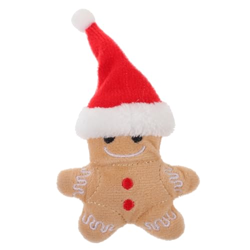 ifundom Weihnachtskatzen Kauspielzeug Aus Plüsch Interaktives Katzenspielzeug Form Eines Gingerbread Man Mit Katzenminze Für Drinnen Für Katzenliebhaber von ifundom