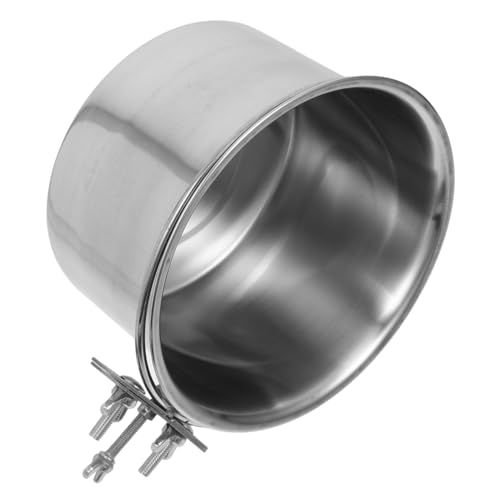 ifundom hängender Hundenapf Hundenäpfe montieren Hundenapf mit Halterung Futterspender groß Mittel kleine Hundesschüssel Hundekäfignäpfe hängend Kleine Hundeblächen Rostfreier Stahl Silver von ifundom