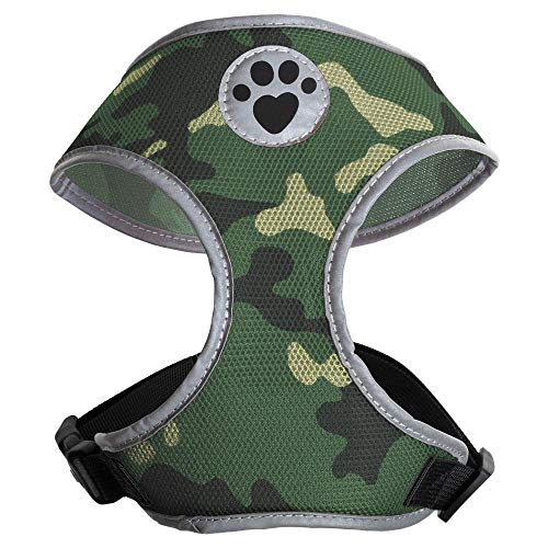 iGadgitz Home U7045 - Hundegeschirr, Welpengeschirr, Gassi Dog Harness reflektierenden Markierungen & sicherer Verschlussschnalle - Camo - Groß von igadgitz home