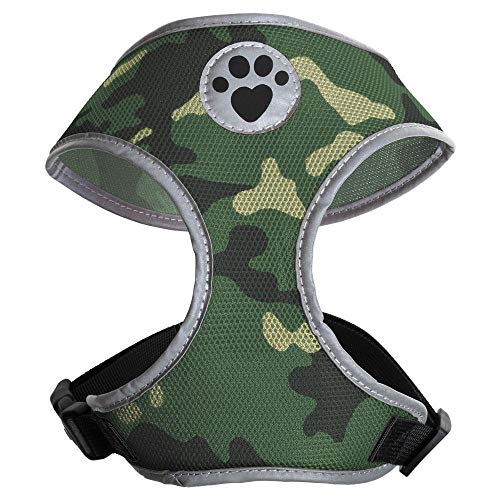 iGadgitz Home U7043 - Hundegeschirr, Welpengeschirr, Gassi Dog Harness reflektierenden Markierungen & sicherer Verschlussschnalle - Camo - Klein von igadgitz home