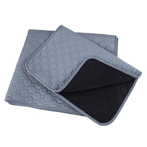 igadgitz home U7262 Wiederverwendbare PIPI Matte Hund, Welpenunterlagen Waschbar, Hygieneunterlage Hund Haustier, Welpen Trainingsunterlagen (2er-Pack) - Grau - 90 x 80cm von igadgitz home