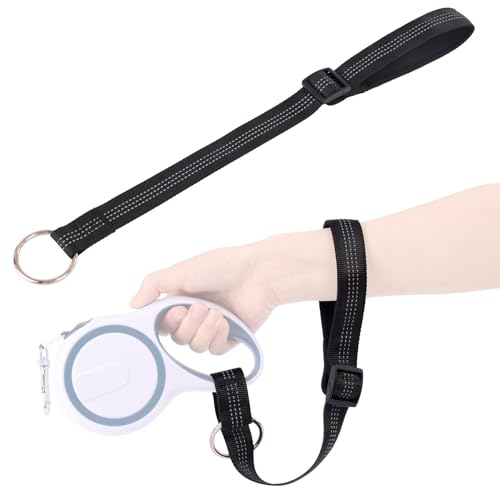 igadgitz home U7301 Einstellbare D-Ring SicherheitsHandgelenkschlaufe Hundeleine für Roll & Standard-Hundeleinen - Schwarz von igadgitz home