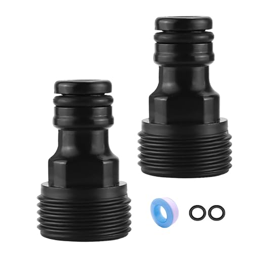 Schlauchkupplung 3/4 Zoll Schlauchanschluss Wasserhahn Adapter Gartenschlauch Schlauch Anschluss Schlauchadapter Wasserhahn Gartenschlauchanschluss Schnellkupplung Hahnverbinder 2 Hahnstück (Schwarz) von iguTrail