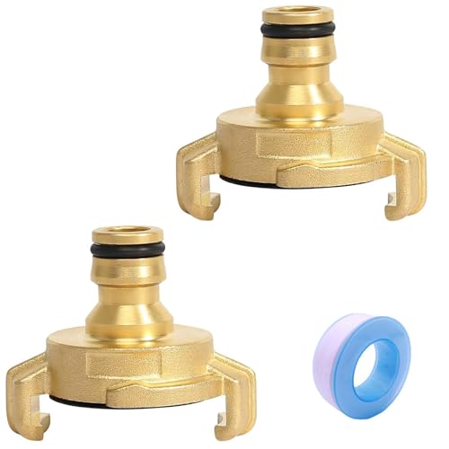 iguTrail Messing Schnellkupplung, 2 Stück Gartenschlauch Schnellkupplungen, Schnellkupplung mit 1/2 Zoll Steckkupplung Klauenkupplung Adapter für Gartenschlauch Verbinder Steckkupplung von iguTrail