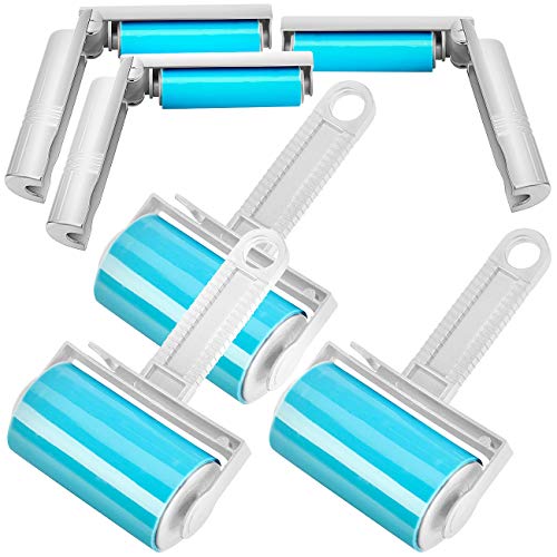 infactory Fusselrollen: 6er-Set Wiederverwendbare Fussel- und Tierhaarrollen in 2 Größen (Fusselrolle reinigen, abwaschbare Fusselrolle, Handschuhe) von infactory