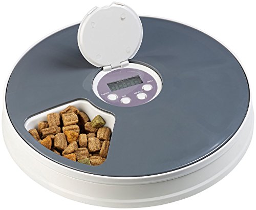 infactory Katzenfutterautomat: Zeitgesteuerter 6-Fach-Katzen- & Hunde-Futterspender, LCD-Display (Futterautomat Katze, Futterautomat zeitgesteuert, Zeitschaltuhr) von infactory