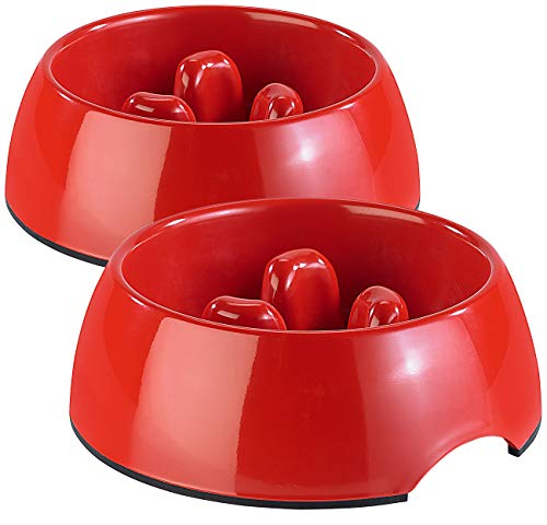 infactory Futternapf: 2er Pack Anti-Schling-Napf für Hunde und Katzen, 300 ml (Haustier Futter- & Wasser-Napf, Katzenfutter Anti-Schling-Napf, Schüssel) von infactory