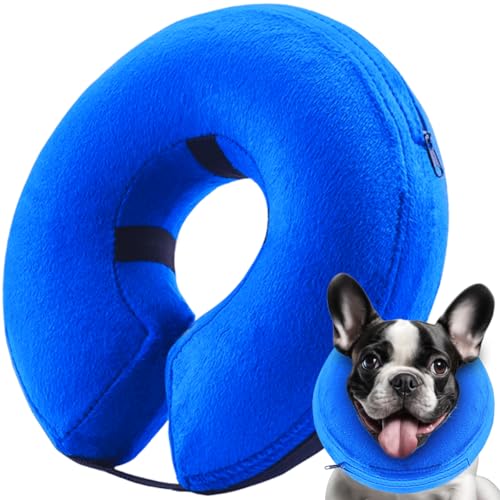 infisu Aufblasbares Hundekegelhalsband (L Größe), weicher Hundekegel, aufblasbares schützendes Genesungshalsband, Haustier-Donut-Halsband, bequemes E-Halsband nach Operationen für mittelgroße und von infisu