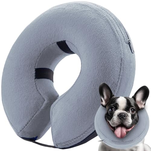 infisu Aufblasbares Hundekegelhalsband (L Größe), weicher Hundekegel, aufblasbares schützendes Genesungshalsband, Haustier-Donut-Halsband, bequemes E-Halsband nach Operationen für mittelgroße und von infisu