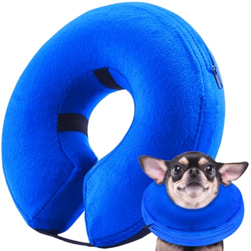 infisu Weiches Hundekegelhalsband aufblasbar (S-Größe), weiches aufblasbares schützendes Genesungshalsband, Katzen-Donut-Kegel, bequemes E-Halsband nach Operationen für kleine Hunde/Katzen, um von infisu