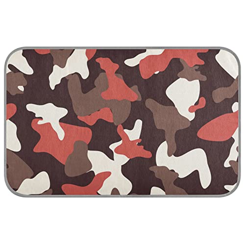 Aquarell-Camouflage-Kühlmatte für Hunde und Katzen, Schlafmatte, Eisseide, Hundebett, tragbar, waschbar, kühlendes Kissen, faltbar, Eisseide, Matte für Zwinger, Sofa, Boden, Autositz von innewgogo