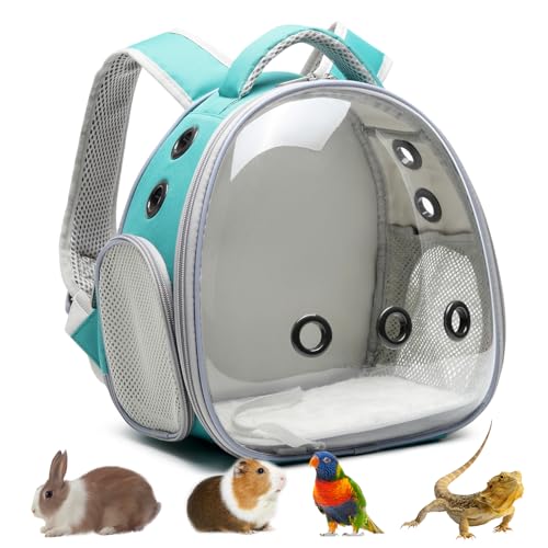 Ioview Tragbarer Reise-Rucksack für Haustiere, Hamstertasche, Meerschweinchen, Vogel, kleine Hunde, Katzen, Schildkröte, Käfig, Kaninchen, Meerschweinchen, Eichhörnchen, Bartdrache, atmungsaktiv, zum von ioview