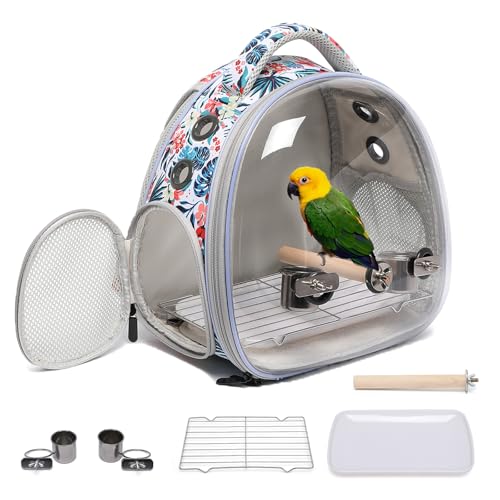 Ioview Tragbarer Reise-Rucksack für Haustiere, Hamstertasche, Meerschweinchen, Vogel, kleine Hunde, Katzen, Schildkröte, Kaninchenkäfig, Eichhörnchen, Bartdrache, atmungsaktive Hängetasche (Hua+ von ioview