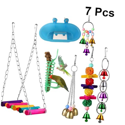 iplusmile 1satz Parrot Swing Spielzeug Mit Zubehör Hängende Und Holzschaukel Für Vögel Zubehör Für Käfig Und Garten von iplusmile