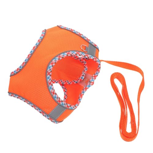 iplusmile 1 Satz Transportbox Für Haustiere Geschirr Welpe Zug Körperpflege Im Freien Chihuahua Hundegürtel Einstellbar Züchten Leine Klein Gehen Hundeweste Orange Polyester von iplusmile