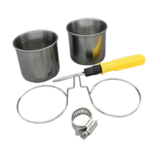 iplusmile 1 Satz Vogel Futter Box Futter Becher Klopfen Schluck Trinken Pole Vogelkäfig Zwinger Taube Ratte Kleinigkeit Löffel Trinker Party Katzennäpfe Vogelbäder Innen Für Rostfreier Stahl von iplusmile