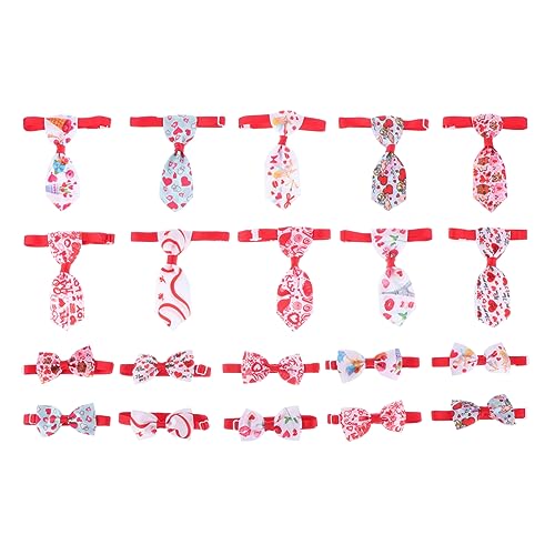 iplusmile 1 Satz Haustier Fliege Herzverzierung Bowknot-katzenhalsband Herz Kostüm Fotoornament Haustier-krawattenkragen Valentinstag Welpe Die Katze Schleife Halskette von iplusmile