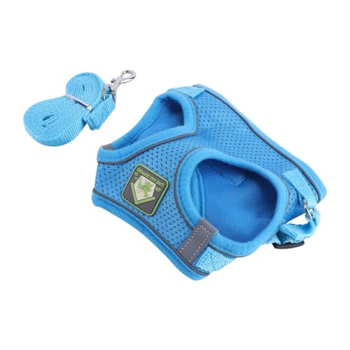 iplusmile 1 Set Haustiergeschirr Hundegeschirr Leine Welpengeschirr Geschirre Zugweste Reflektierender Welpenbrustgurt Hundespaziergeschirr Hundebrustgeschirr Hundetrainingsgeschirr Blau von iplusmile
