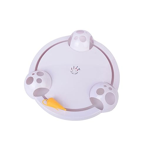 iplusmile 1 Stück Elektrisches Katzenspielzeug Katzenmaus stürmen automatisch Spielzeugkatze Stürzen Sie attraktion katzenhalter Drehbares Katzenspielzeug neckender Katzenstock Weiß von iplusmile