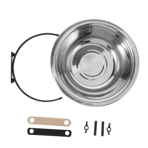 iplusmile 1 Stück Futternapf für Papageien hängende hundenäpfe großer Wassernapf für Hunde Hundenapf klein pet Supplies pet Bowl Coop-Becher aus Edelstahl Haustiernahrung Wasserschale Silver von iplusmile