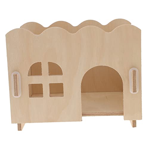 iplusmile 1 Stück Hamster-ausweich Haustiere Bausatz Versteck Klein Häuser Hamsterhaus Hamsterhütte Haustier-mäuse-hütte Spielhaus Holzhütte Heimtierbedarf Hölzern Weiß von iplusmile