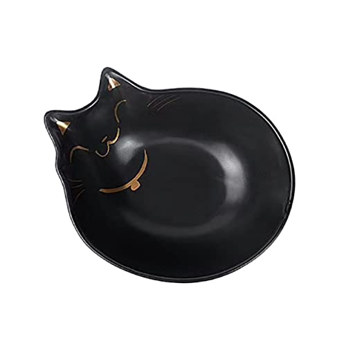 iplusmile 1 Stück Keramikschale Schüssel Katze Katzenfutterschale Katzennapf Kätzchen Schüssel Haustier Futternapf Für Katzen Schüsseln Katzenbedarf Black von iplusmile