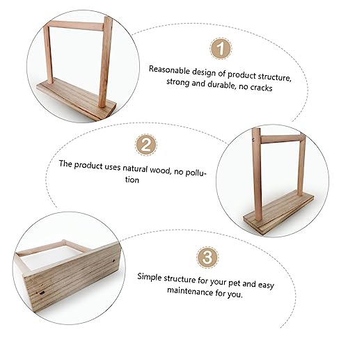 iplusmile Papageien-spielständer Aus Natürlichem Holz Vogelständer Mit Sitzstangen Spielzeug Für Haustier-vögel Robust Und Langlebig Einfach Zu Reinigen von iplusmile