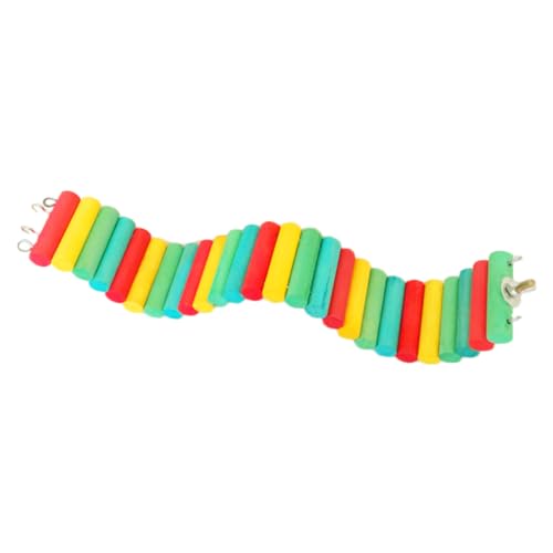 iplusmile 1 Stück Vogel Holzleiter Struktur Haustier Brücke Meerschweinchen Hamster Klettern Aufstieg Papageienleiter Colorful Bambus von iplusmile
