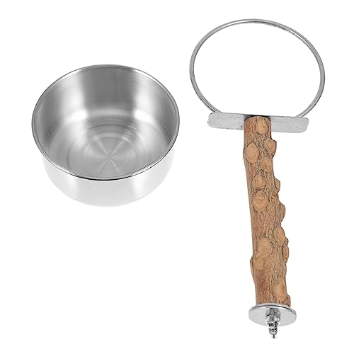 iplusmile 1 Stück Vogelfutterbecher Futternapf Für Vögel Essen Schalen Für Vogelfütterung Futterspender Nahrungssuche Vogelfütterer Papageifutter Papagei-spielgestell Brown Hölzern von iplusmile