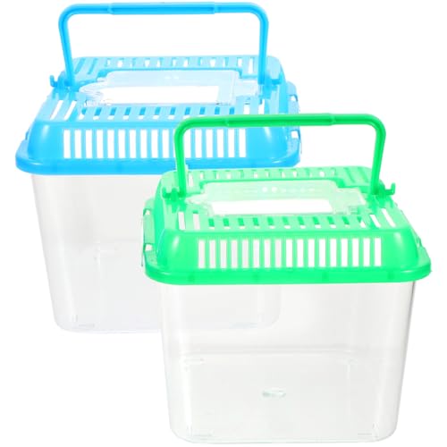 iplusmile 1 x Haus-Terrarium-Zucht zufälliger Futterdeckel, tragbarer Lebensraum, Eidechse, Behälter, Skorpion, transparent, für Haustiere, Aquarium, Schildkröte zum Betrachten von Gecko, Klettern, Reptilien, Spinne, Mikro von iplusmile