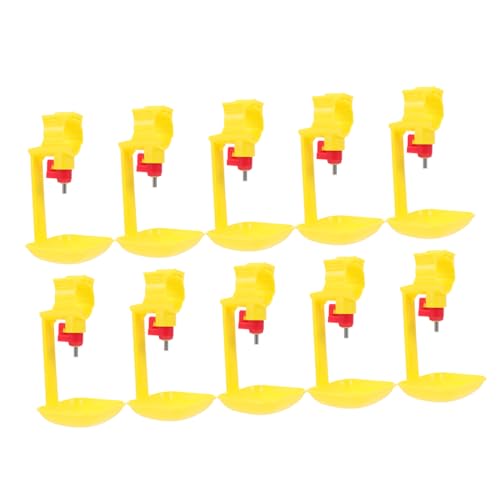 iplusmile 10 Stück Automatische Tränke Für Hühner Container Hühnerwasserbecher Großer Hühnerfutterautomat Hängend Hühnerwassertrinker Geflügel Hühnertrinker Füttern Tank Klein Yellow Plastik von iplusmile