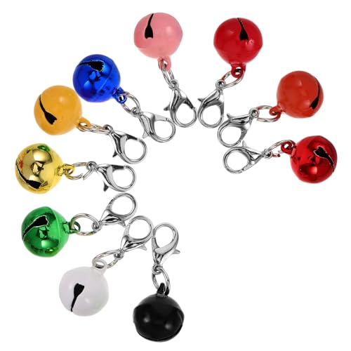 iplusmile 10 Stück Bunte Hundehalsband Glocken für Katzen und Hunde Jingle Anhänger DIY Zubehör mit Strapazierfähigem Haken für Geeignet von iplusmile