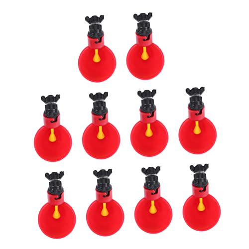 iplusmile 10 Stück Trinkbecher für Geflügelwasser pet Water Bowl geflügel tränke Quellwasser für Geflügel Wasserspender für Geflügel Geflügeltränke Taubentrinker Wassertrinker rot von iplusmile